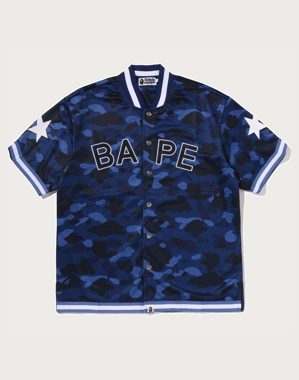 COLOR CAMO MESH WARM UP RELAXED FIT SHIRT MENS