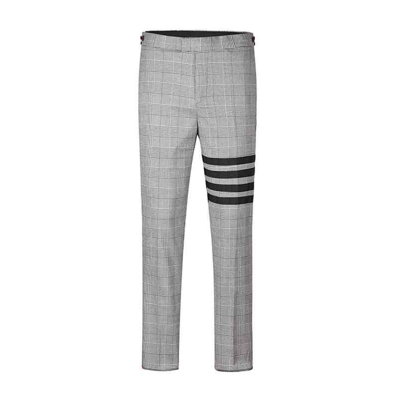 Thom Browne Style Men's Plaid Trousers