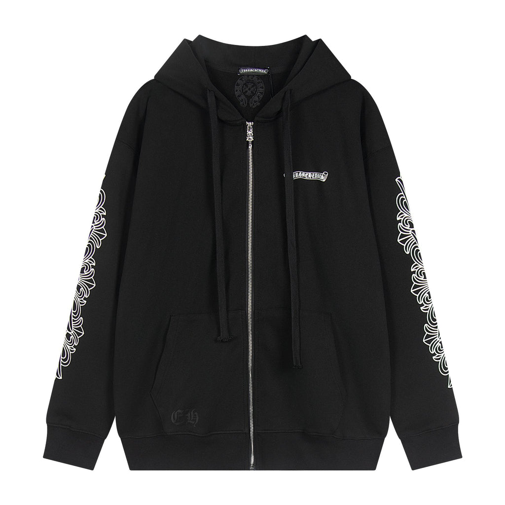 Chrome Hearts Horseshoe Cross Graphic Zip Hoodie