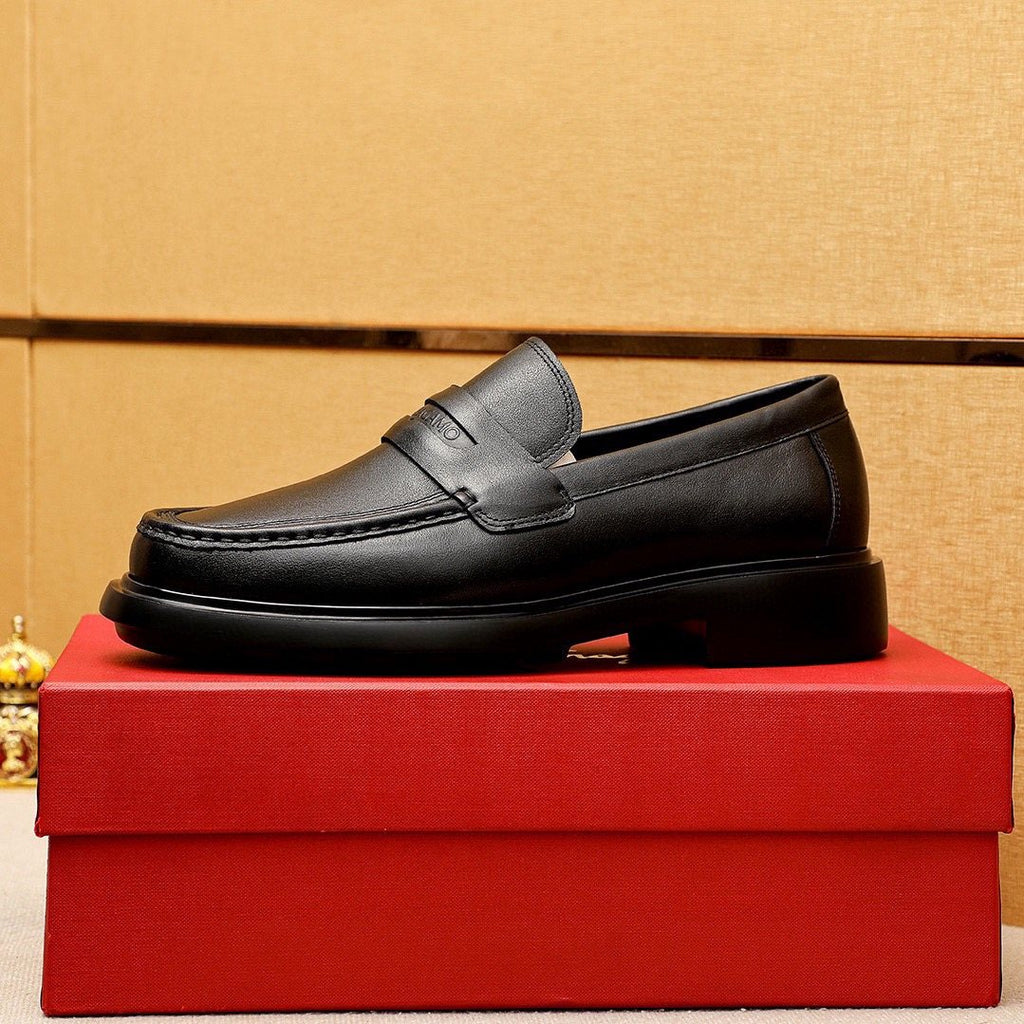 Ferragamo Men's Black Leather Loafers