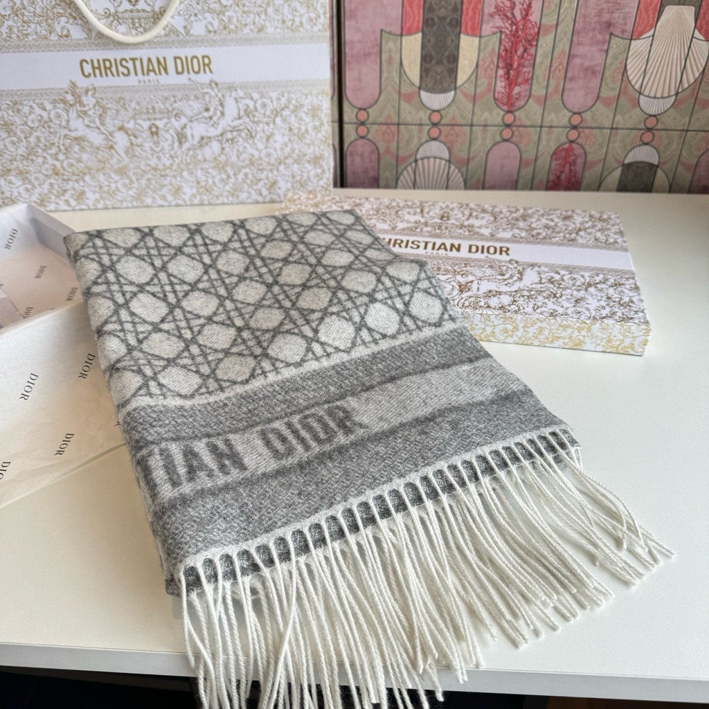 Dior Geometric Fringed Scarf
